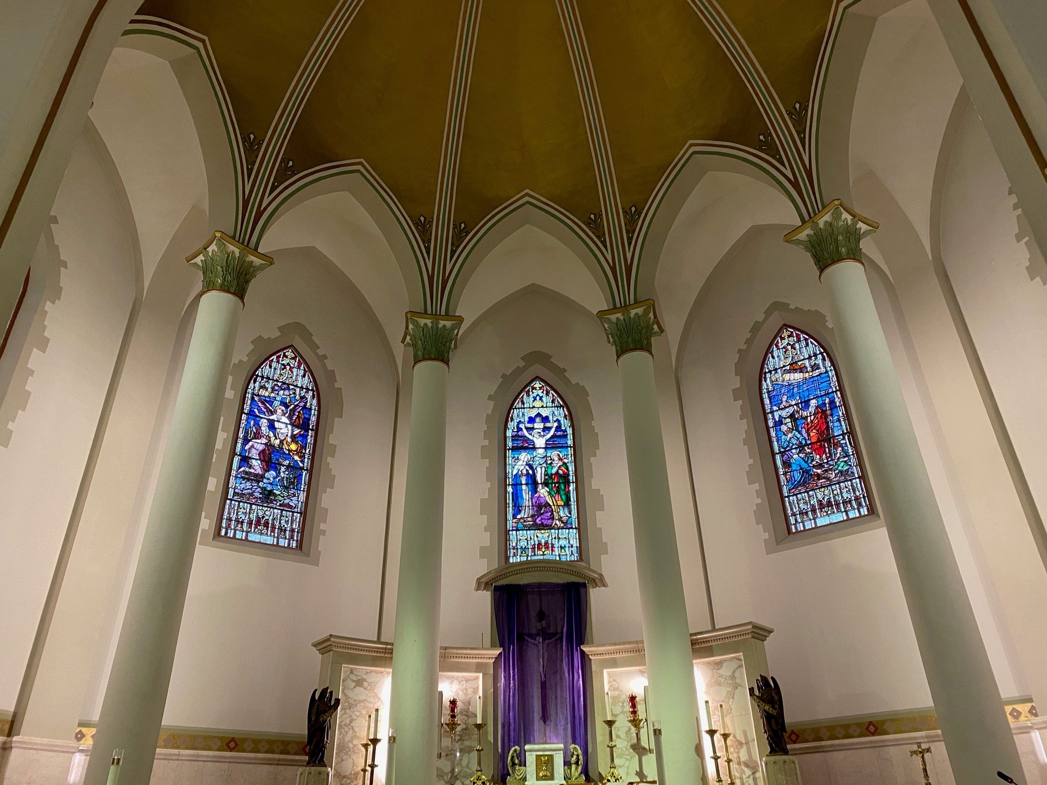 Inside view of the altar and windows